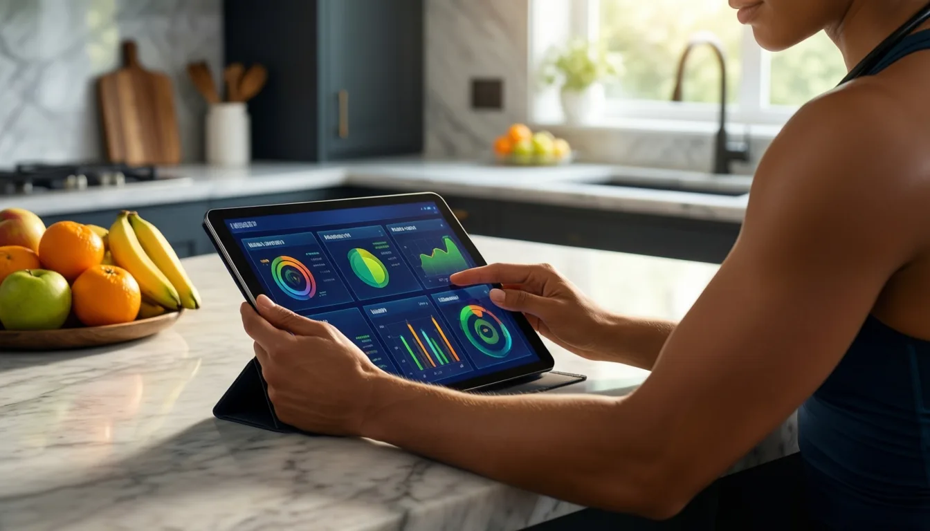 A person reviewing personalized health metrics on a tablet