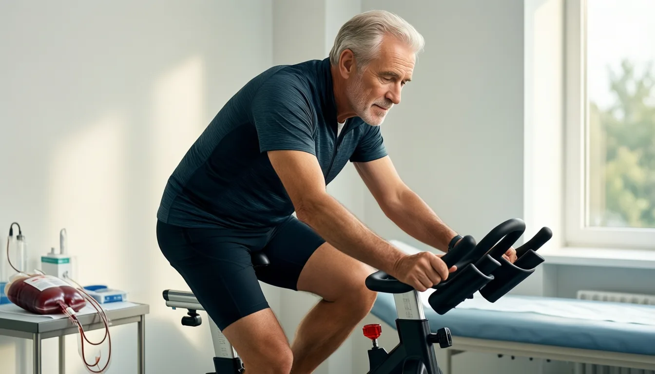 Older adult cycling in a research lab setting