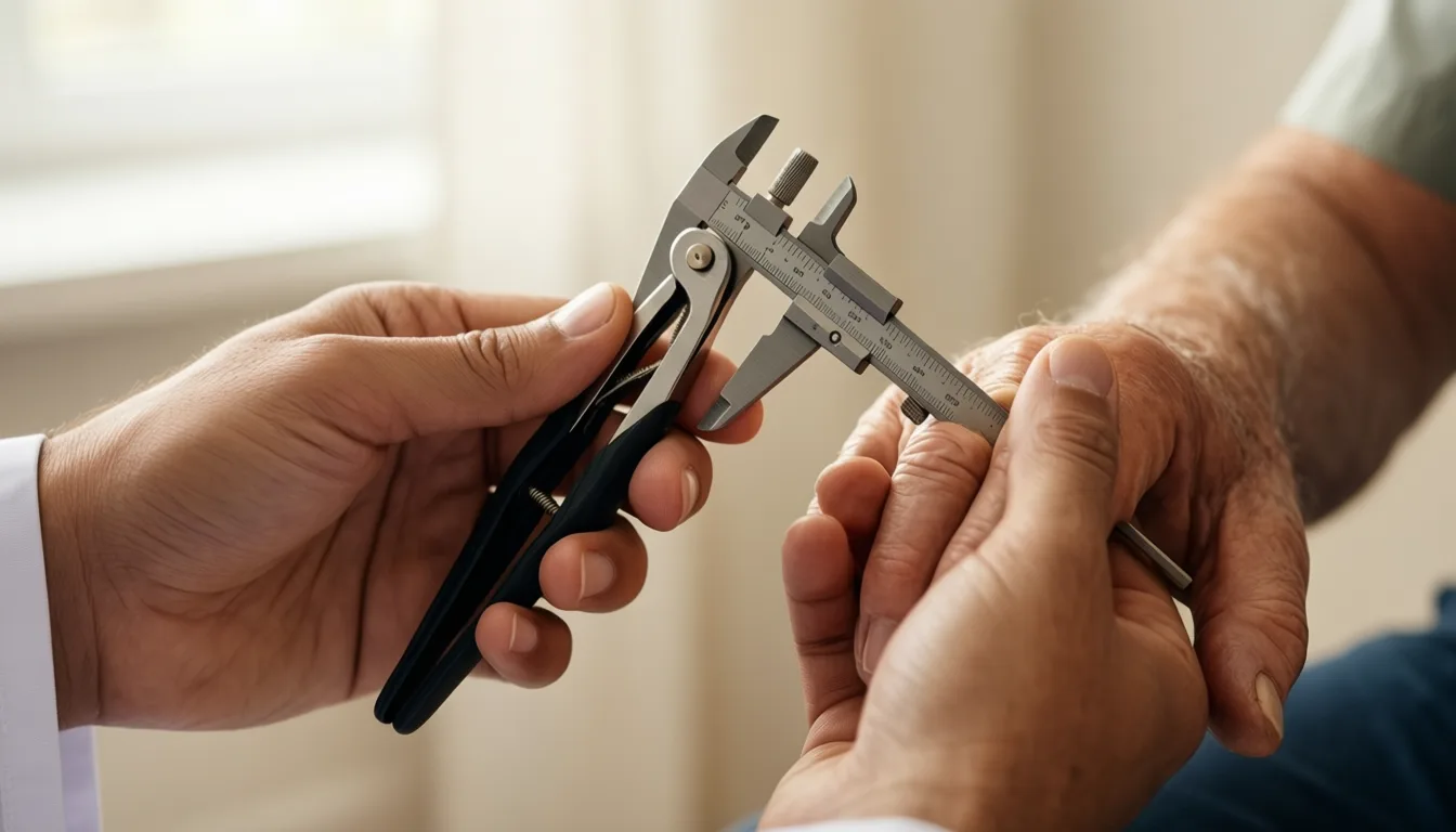 Three-finger pinch test with a small gauge