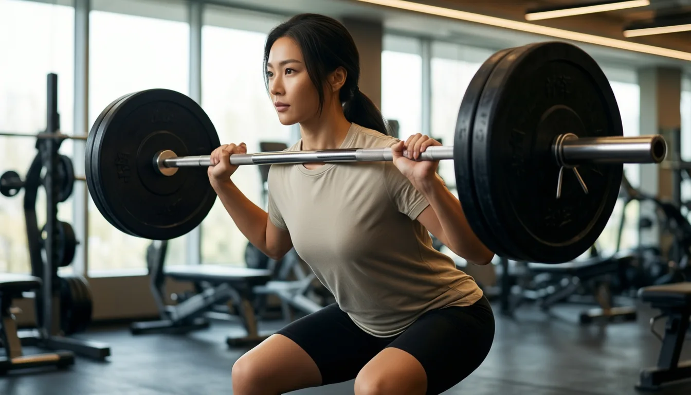 Person performing a barbell row