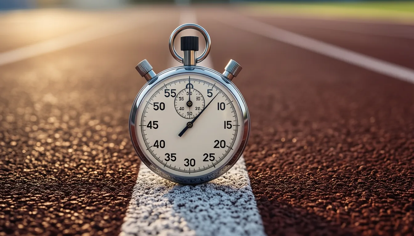 Stopwatch on a running track
