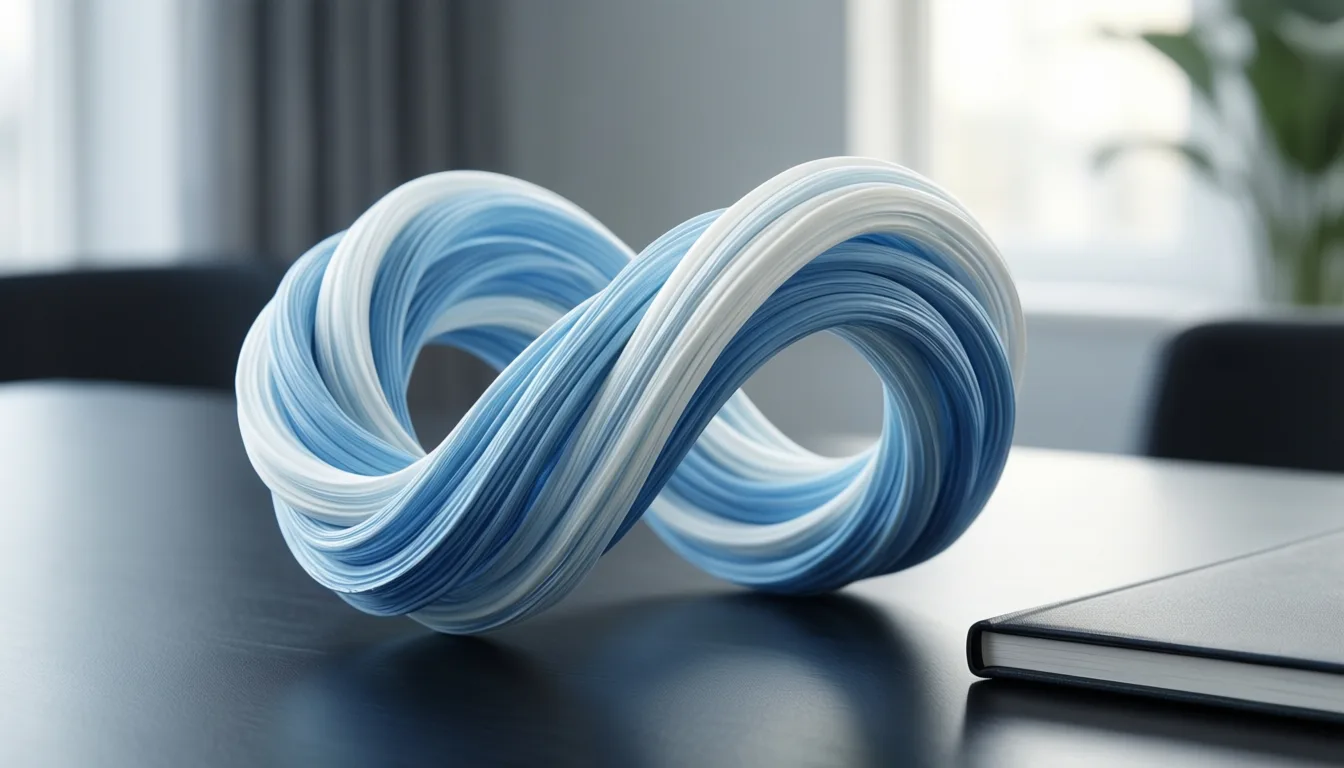 3D peptide ribbon model on a dark surface
